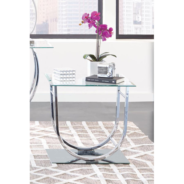 Orren Ellis Ushaped End Table Chrome Wayfair Canada